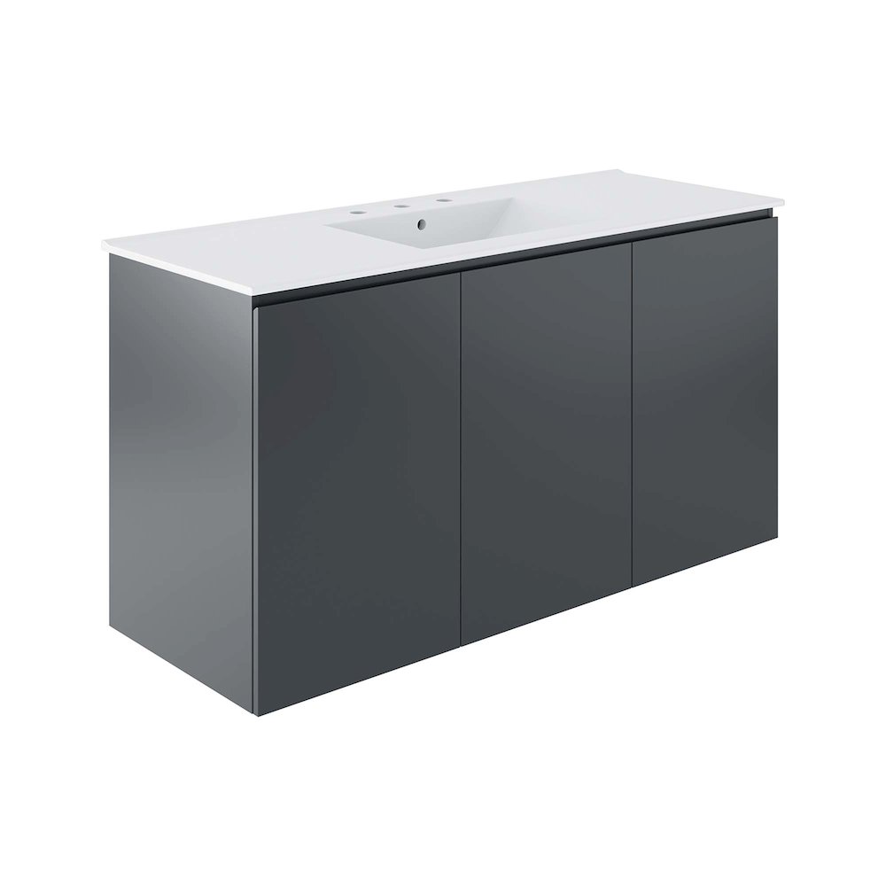 Bryn 48" Wall-Mount Bathroom Vanity. Picture 1