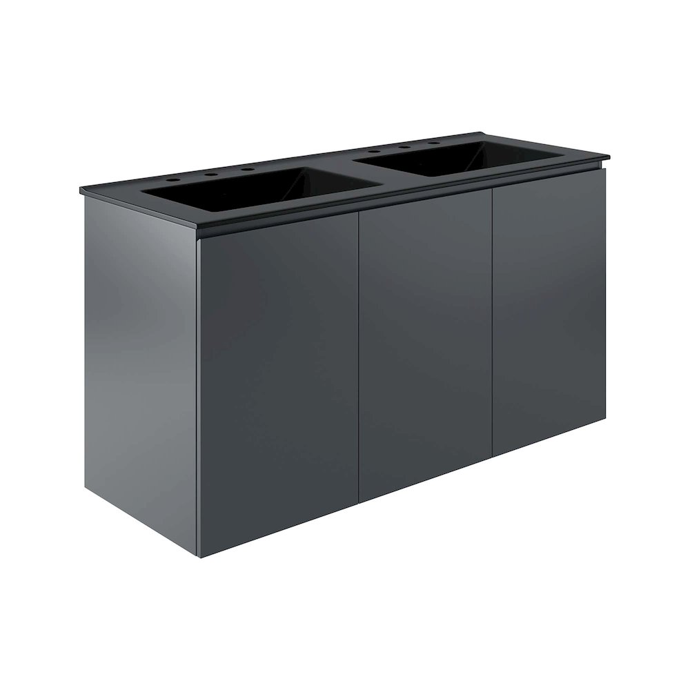 Bryn 48" Wall-Mount Double Sink Bathroom Vanity. Picture 1