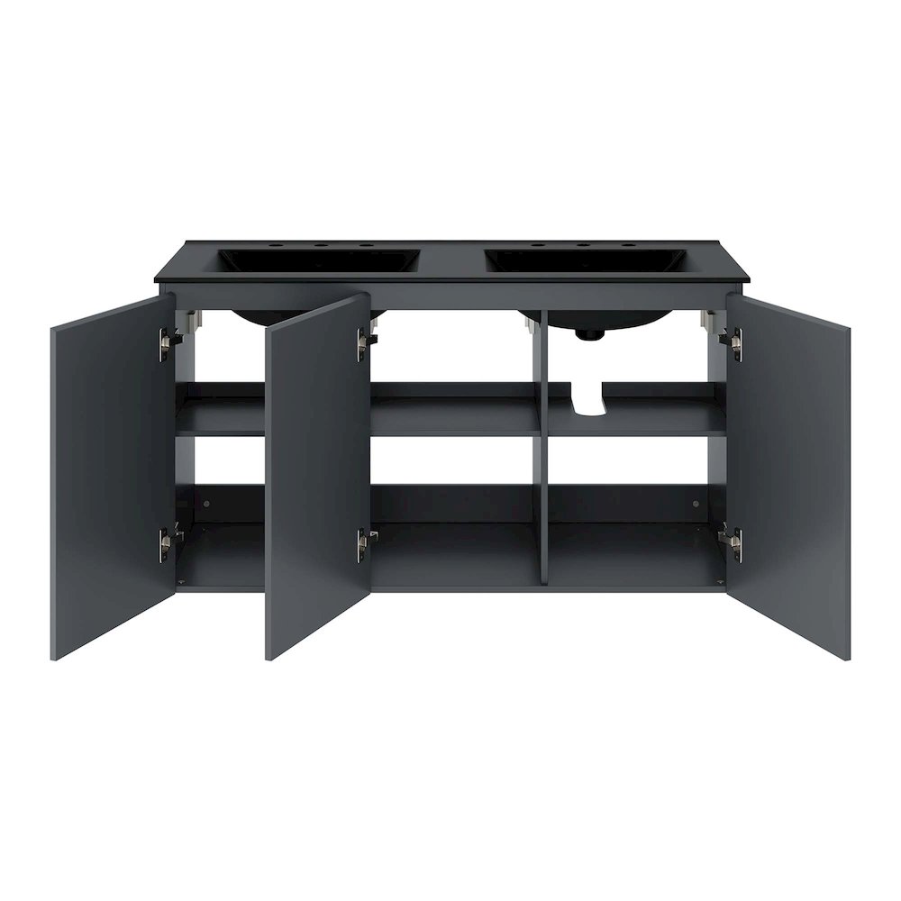 Bryn 48" Wall-Mount Double Sink Bathroom Vanity. Picture 4