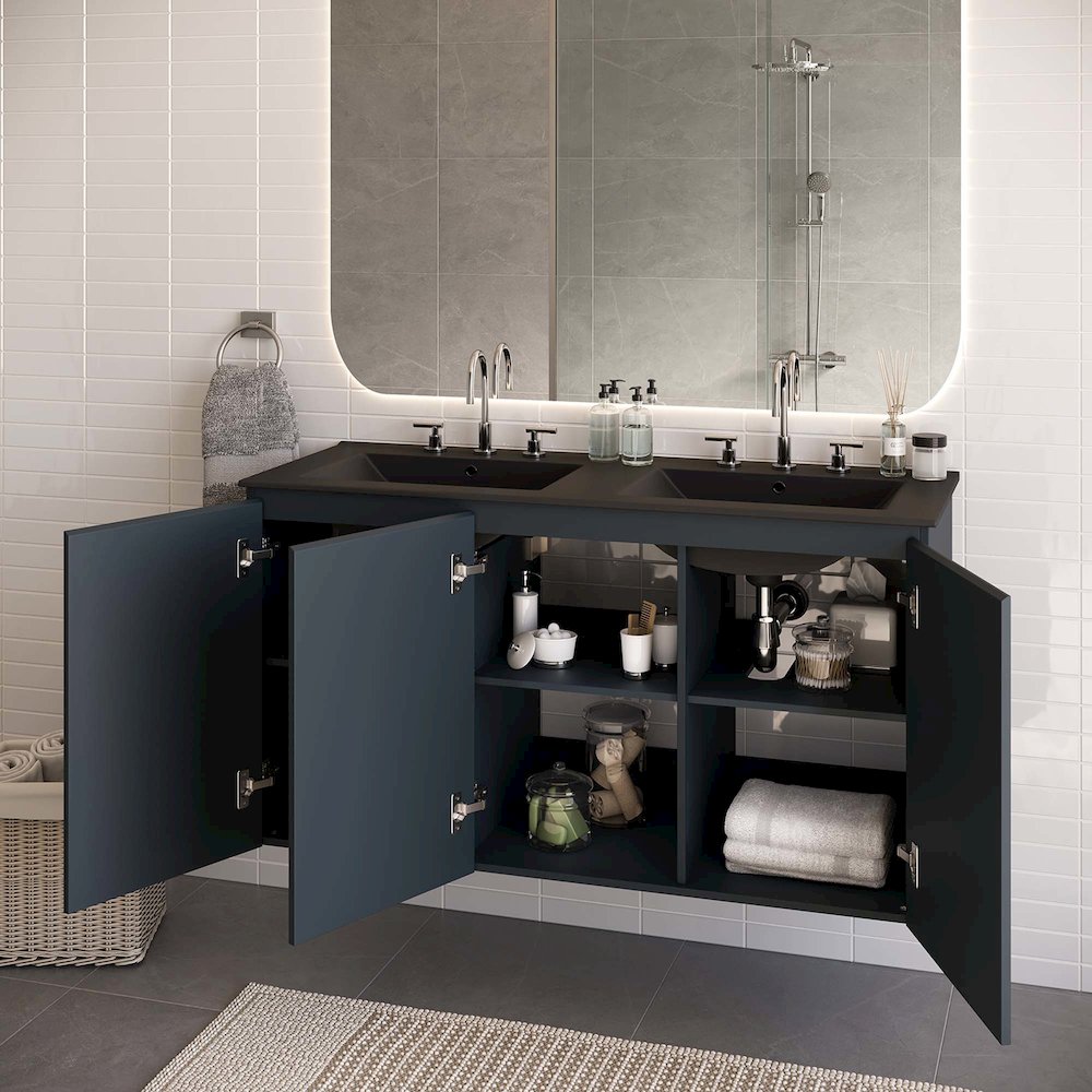 Bryn 48" Wall-Mount Double Sink Bathroom Vanity. Picture 9