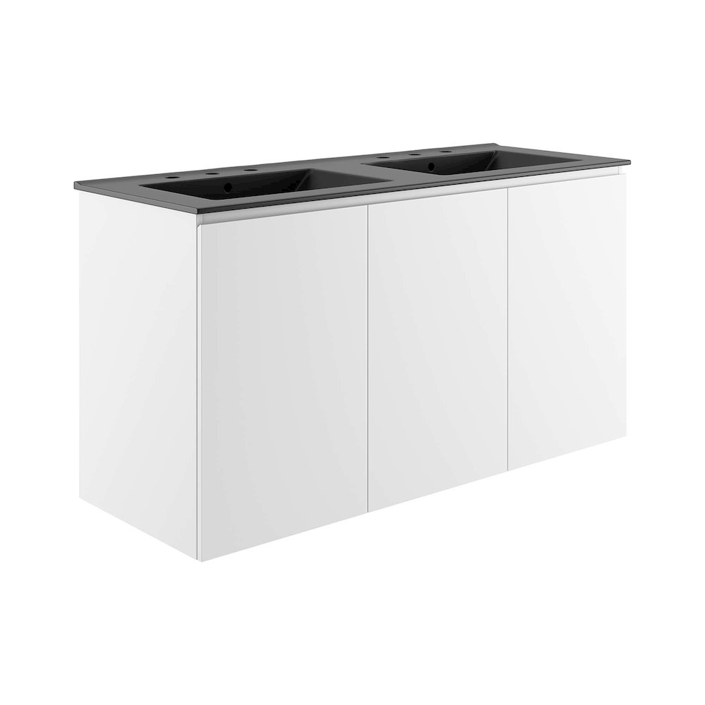 Bryn 48" Wall-Mount Double Sink Bathroom Vanity. Picture 1