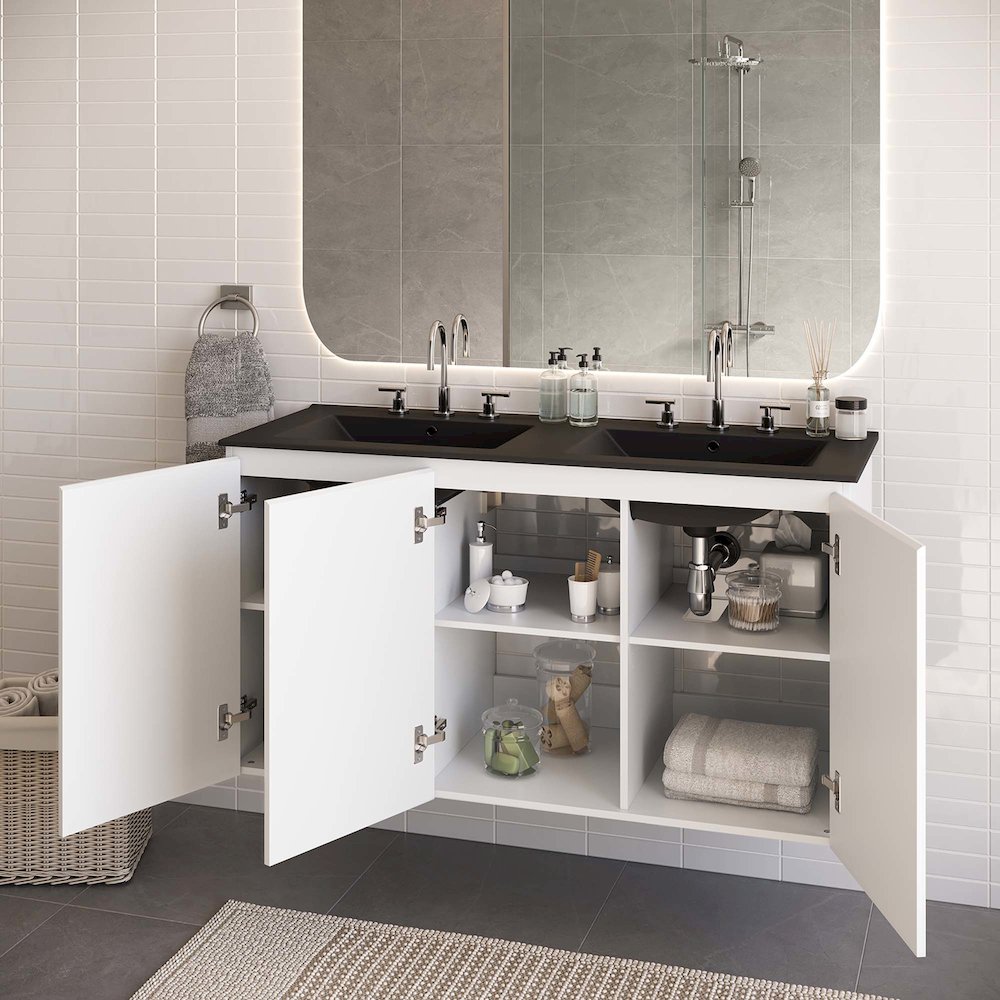 Bryn 48" Wall-Mount Double Sink Bathroom Vanity. Picture 9