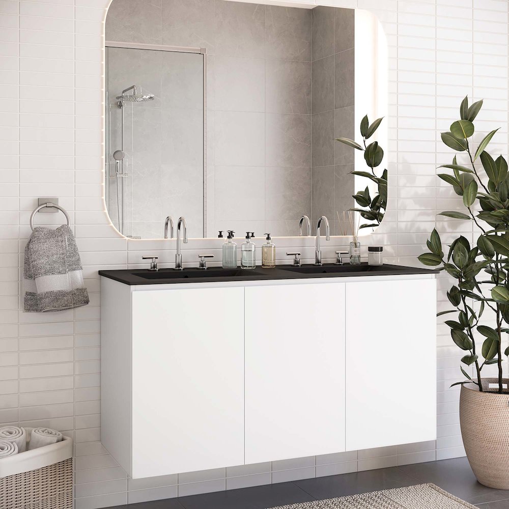 Bryn 48" Wall-Mount Double Sink Bathroom Vanity. Picture 8