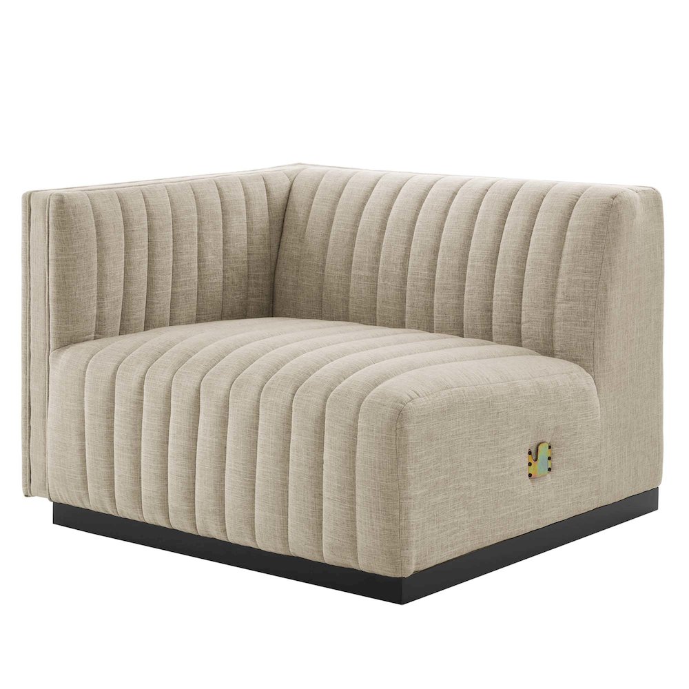 Conjure Channel Tufted Upholstered Fabric Sofa. Picture 4