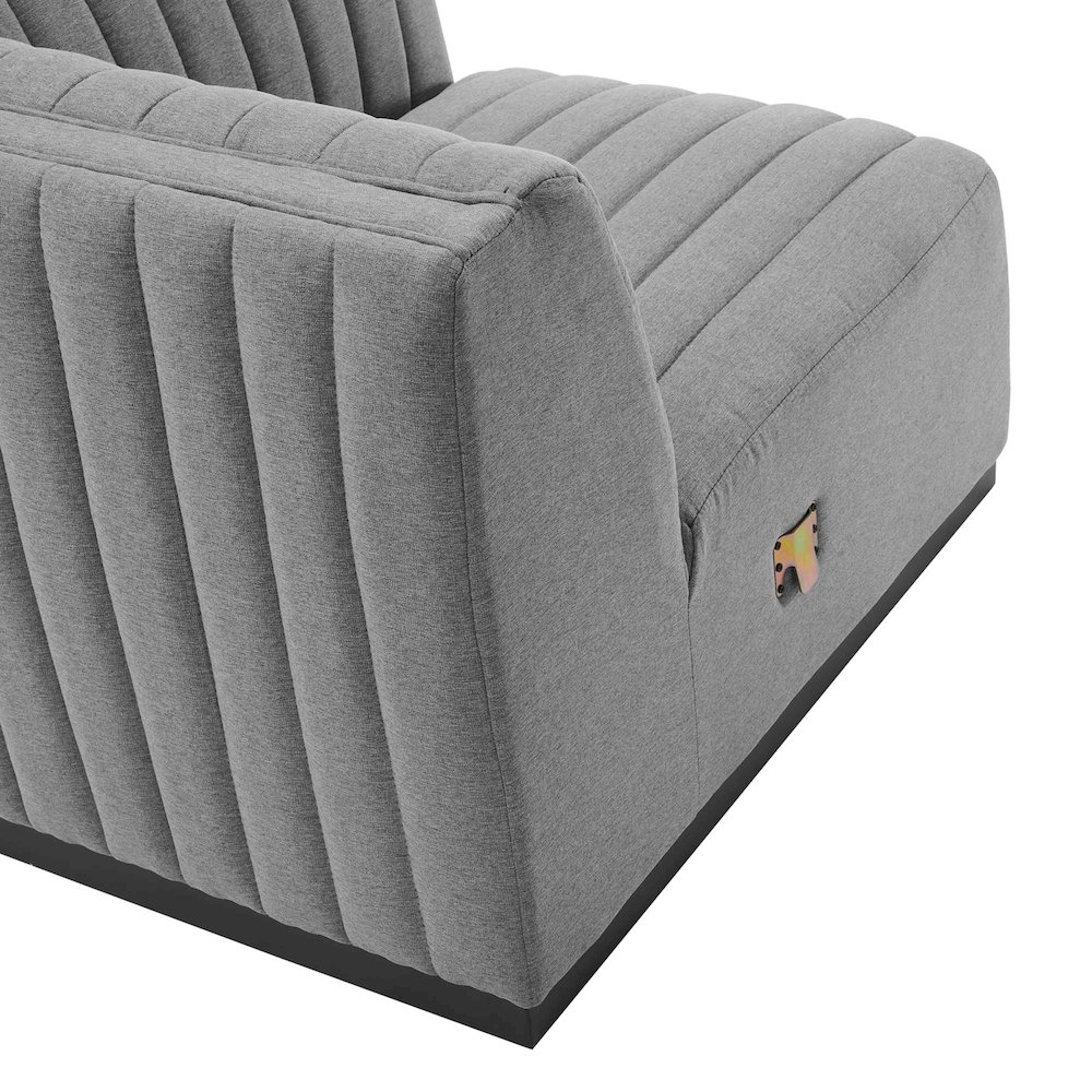 Conjure Channel Tufted Upholstered Fabric Sofa. Picture 12