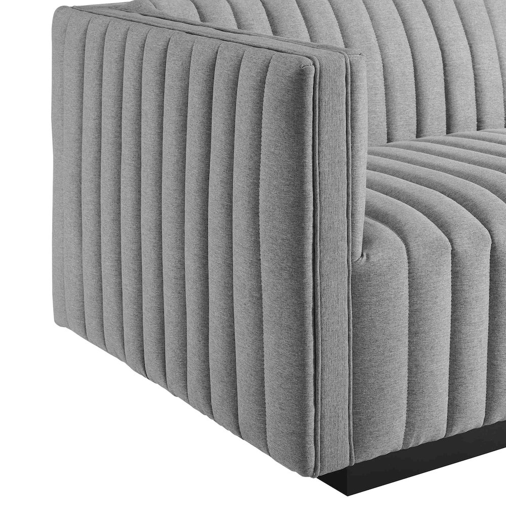 Conjure Channel Tufted Upholstered Fabric Sofa. Picture 6