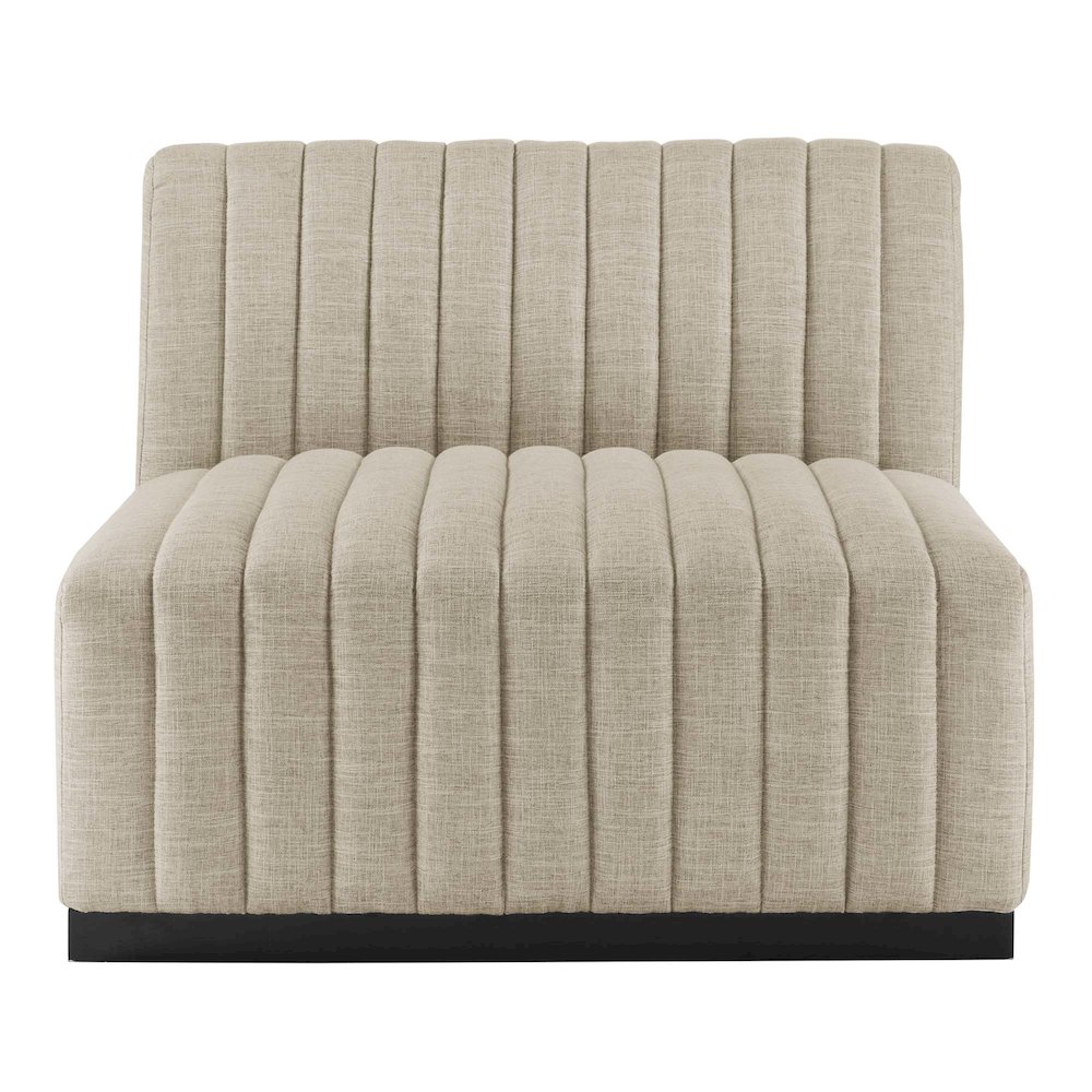 Conjure 6-Piece Channel Tufted Upholstered Fabric Sectional Sofa. Picture 9