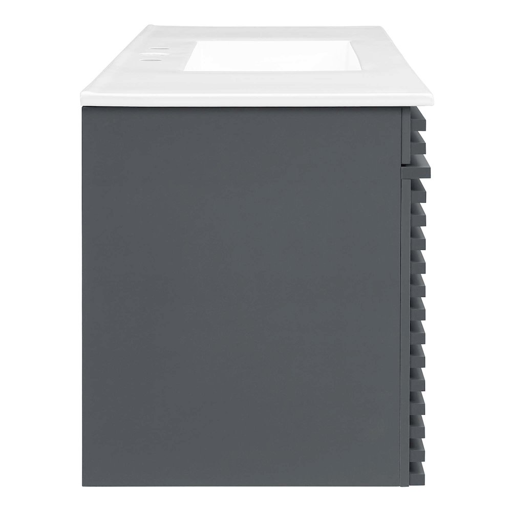 Render 48" Wall-Mount Bathroom Vanity. Picture 3