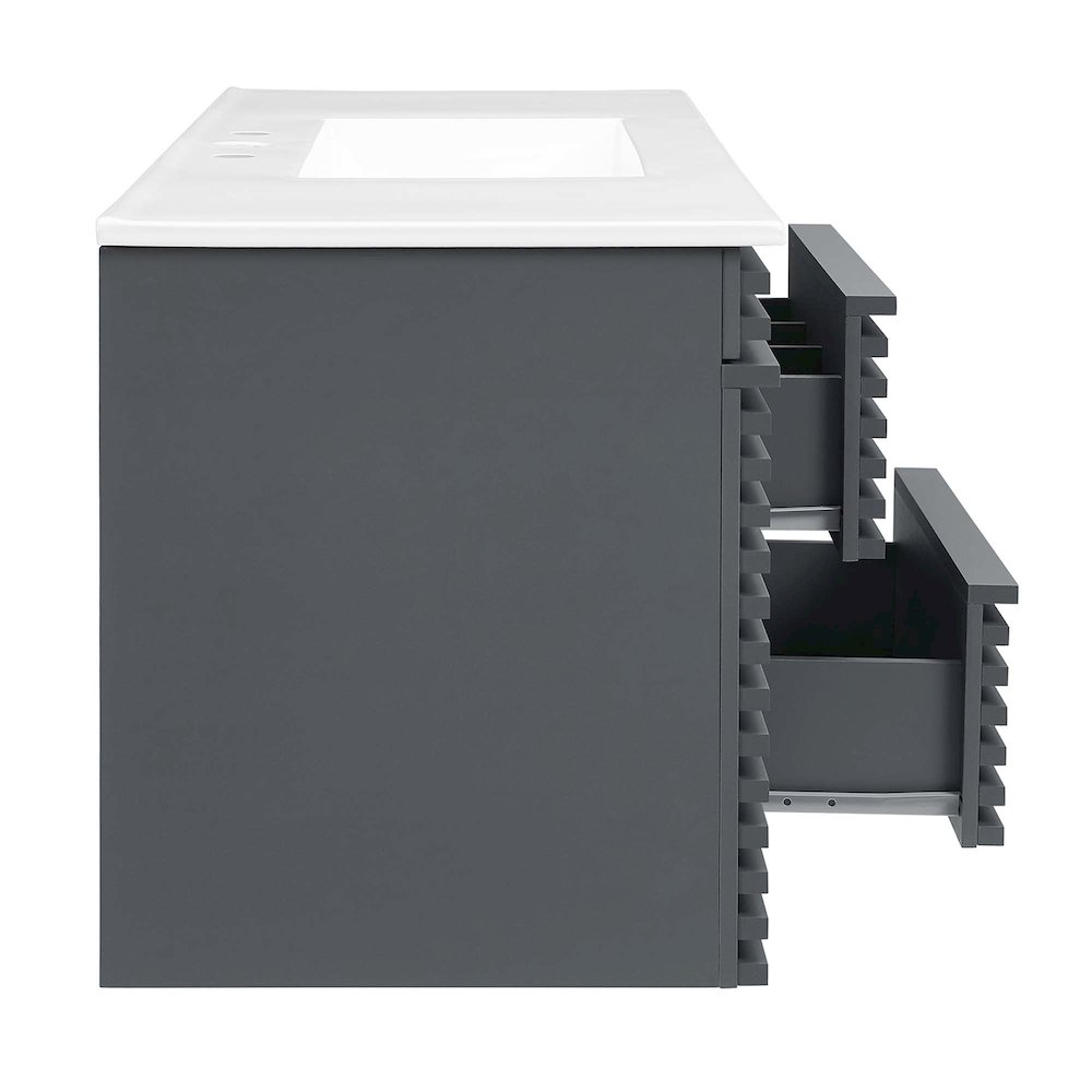 Render 48" Wall-Mount Bathroom Vanity. Picture 4