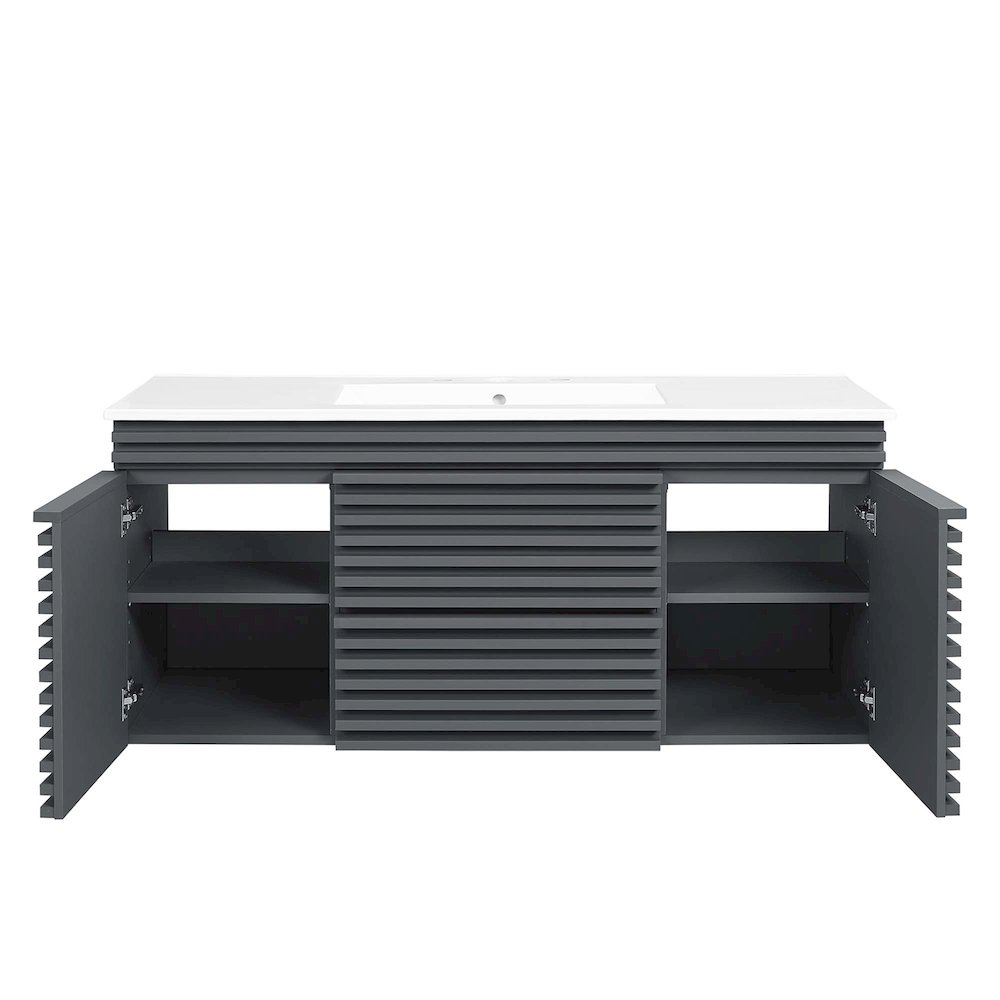 Render 48" Wall-Mount Bathroom Vanity. Picture 6
