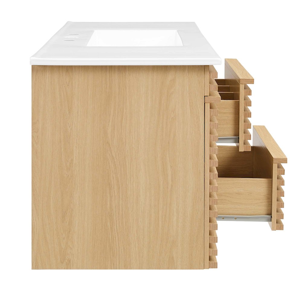 Render 48" Wall-Mount Bathroom Vanity. Picture 4