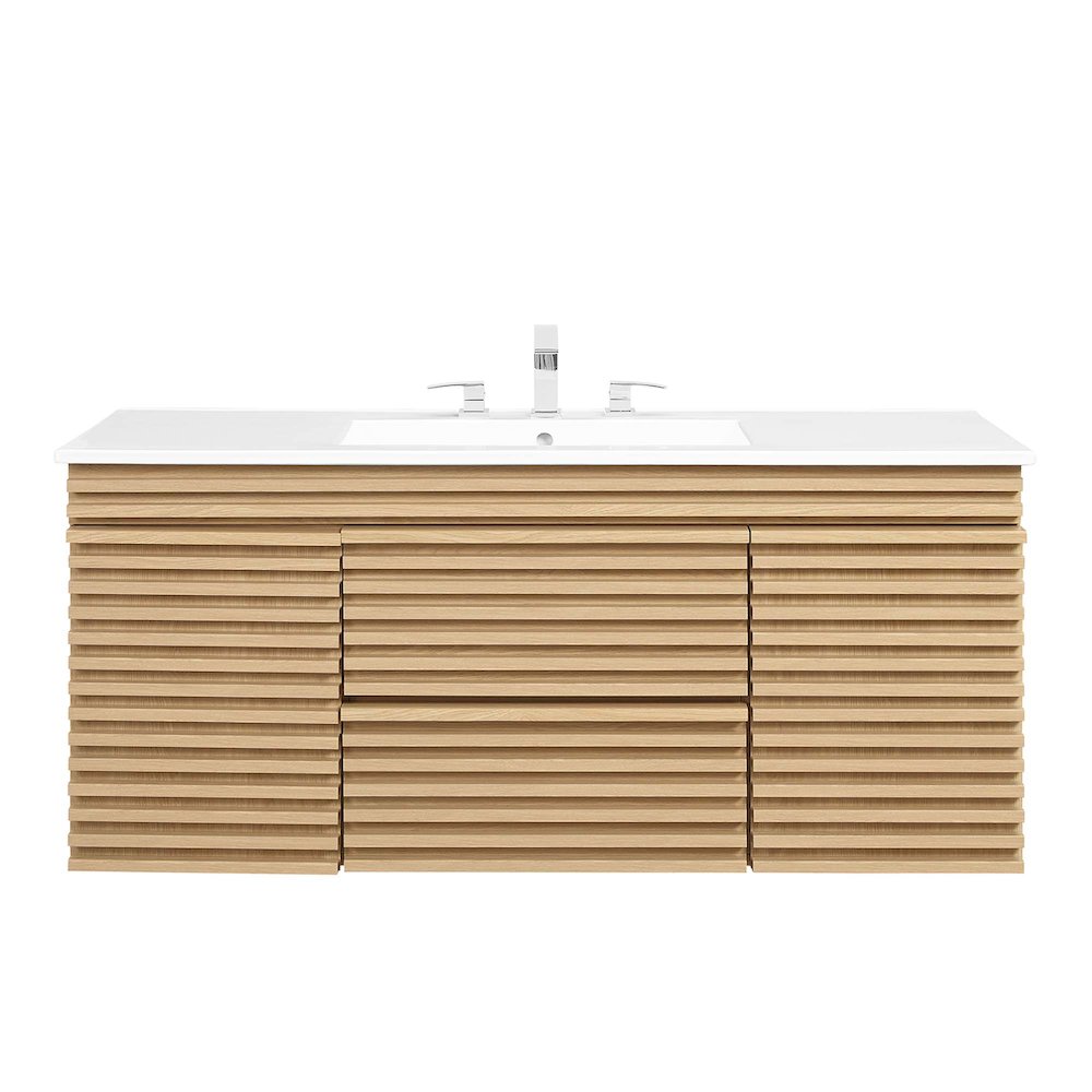 Render 48" Wall-Mount Bathroom Vanity. Picture 5