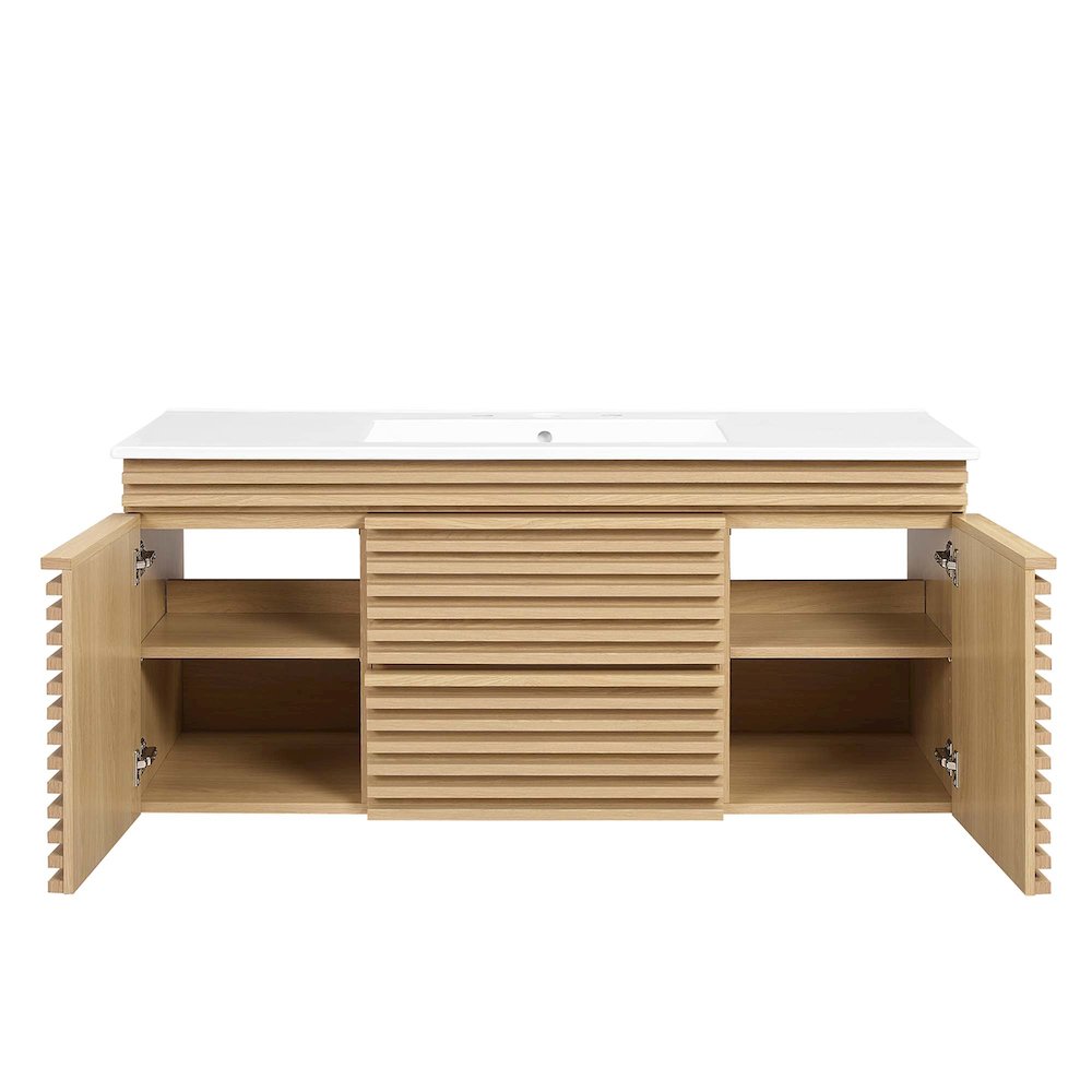 Render 48" Wall-Mount Bathroom Vanity. Picture 6