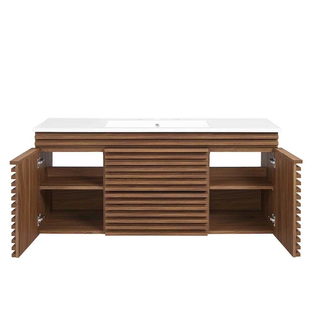 Render 48" Wall-Mount Bathroom Vanity. Picture 6