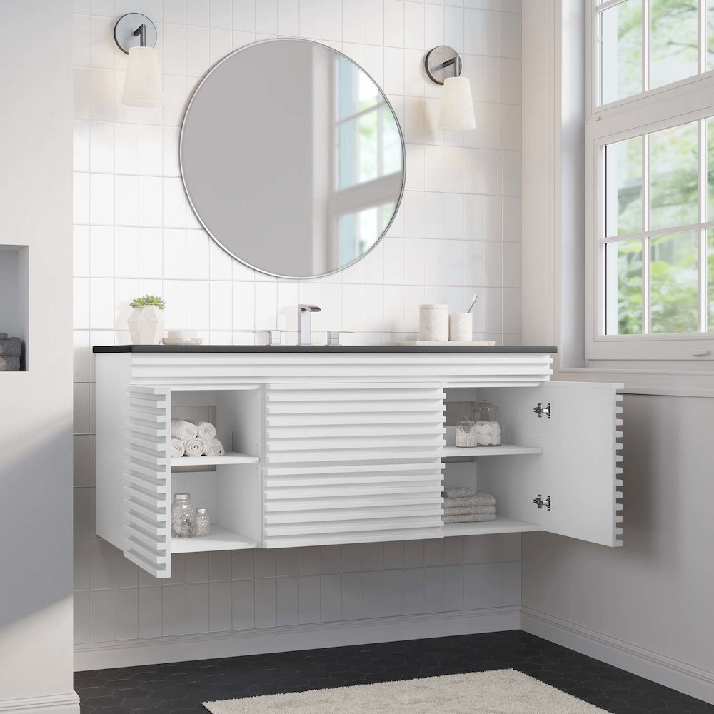 Render 48" Wall-Mount Bathroom Vanity. Picture 11