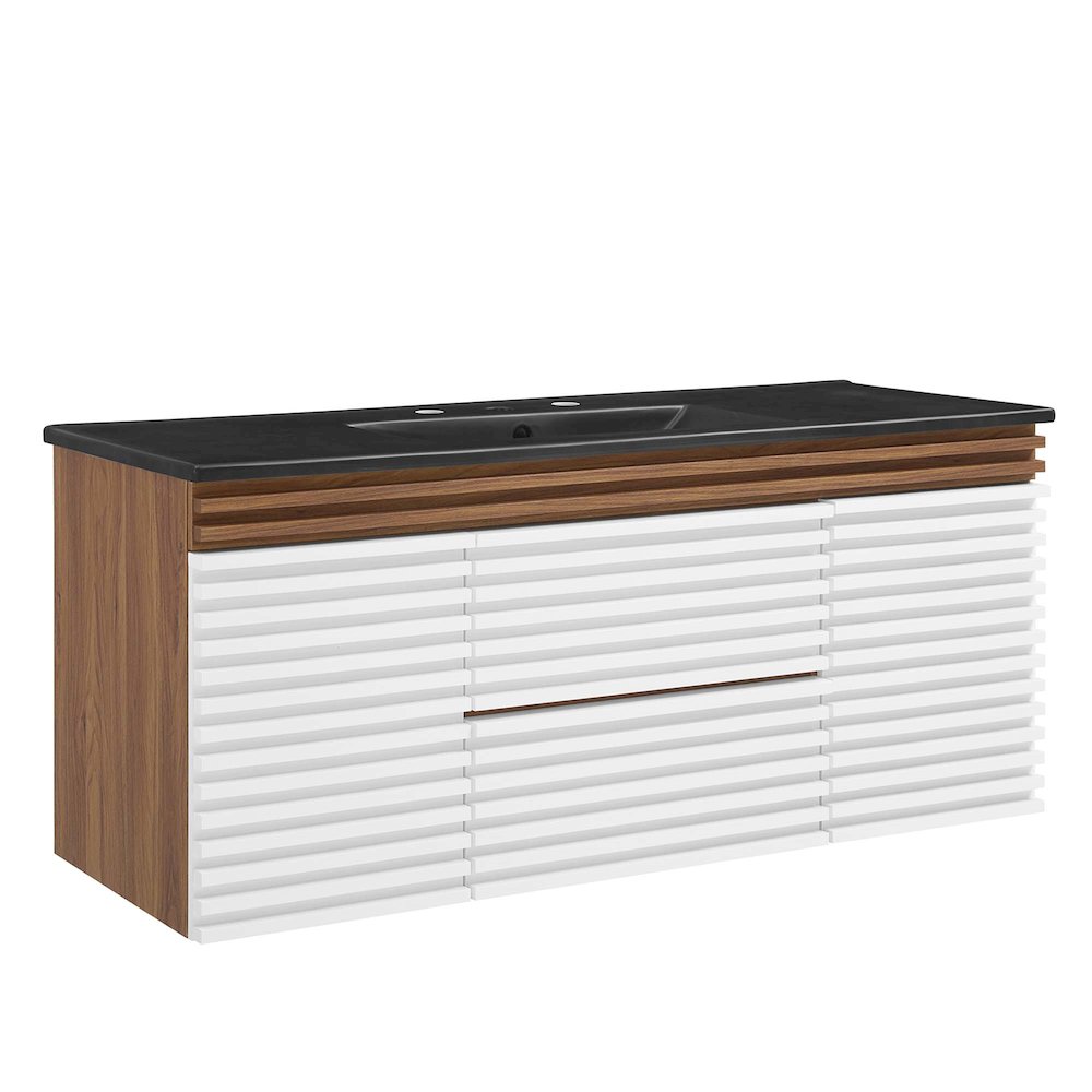 Render 48" Wall-Mount Bathroom Vanity. Picture 1