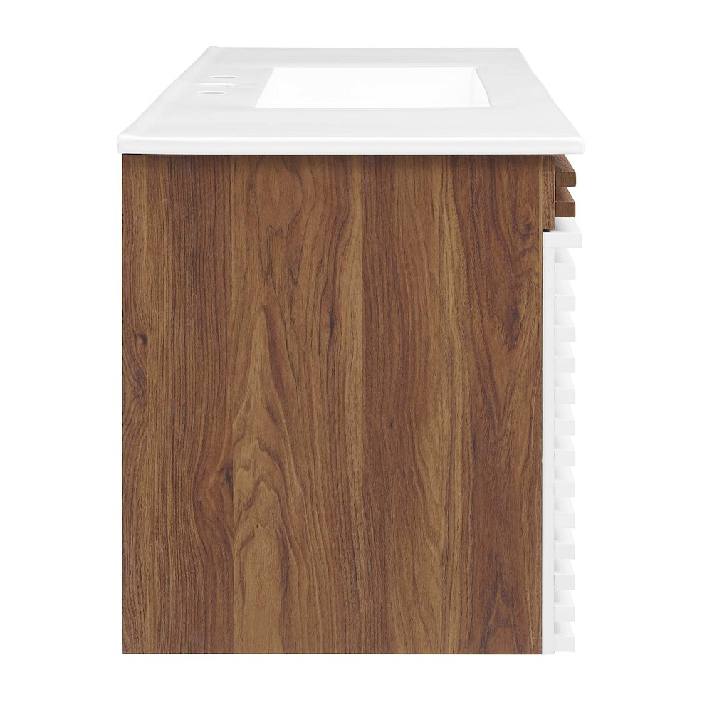 Render 48" Wall-Mount Bathroom Vanity. Picture 3