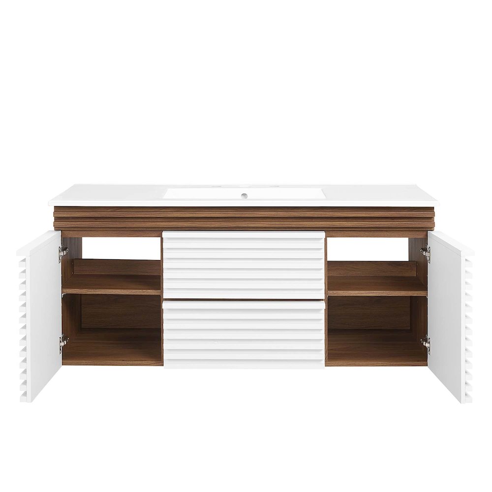 Render 48" Wall-Mount Bathroom Vanity. Picture 6
