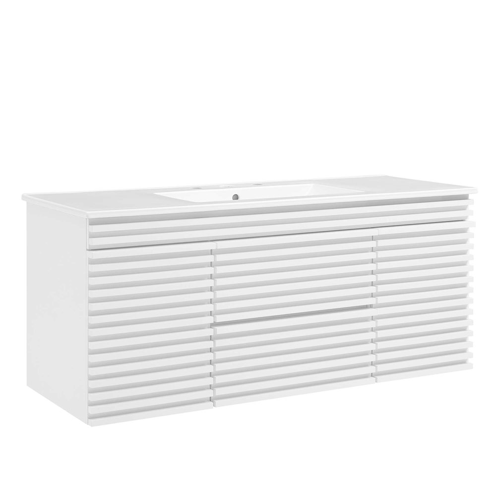 Render 48" Wall-Mount Bathroom Vanity. Picture 1