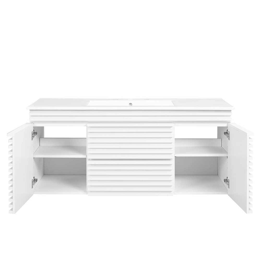 Render 48" Wall-Mount Bathroom Vanity. Picture 6