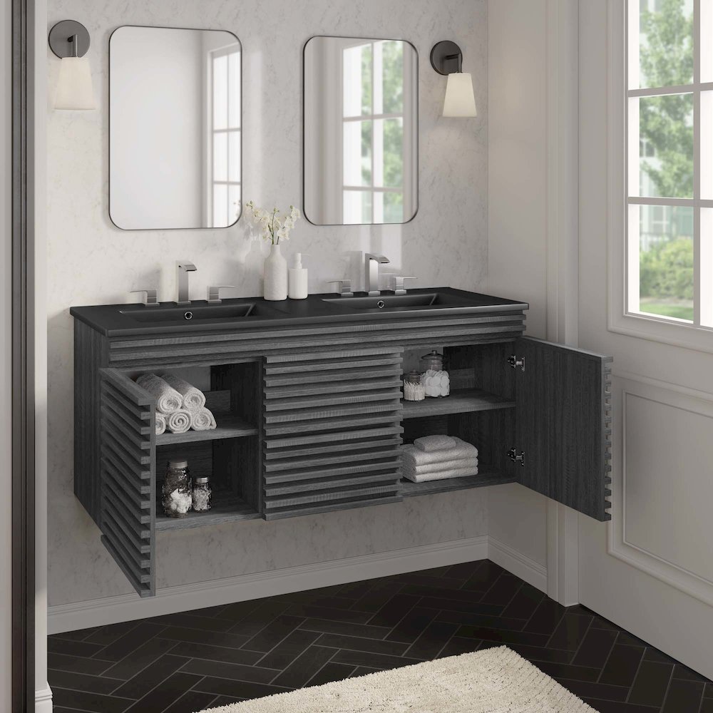 Render 48" Wall-Mount Bathroom Vanity. Picture 11