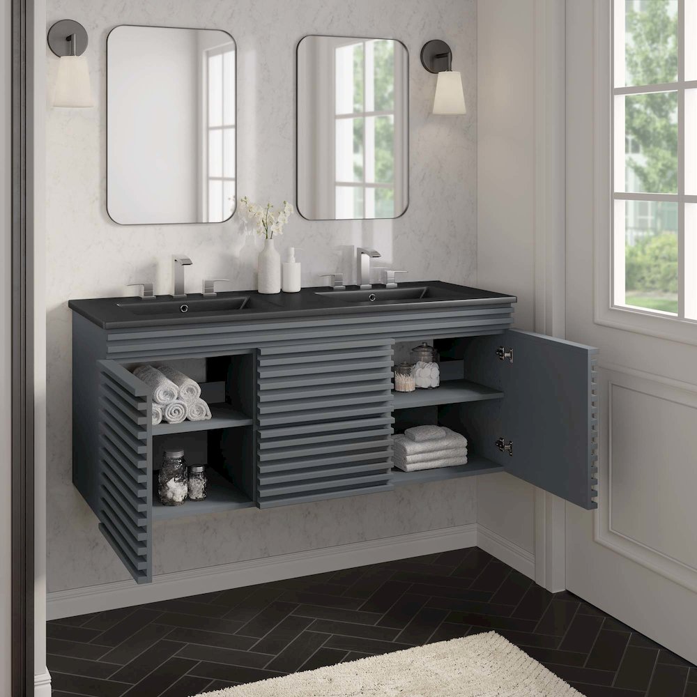 Render 48" Wall-Mount Bathroom Vanity. Picture 11