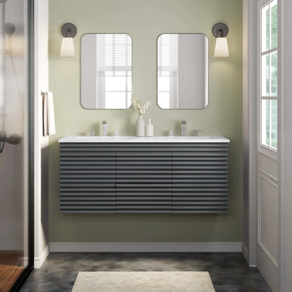 Render 48" Wall-Mount Bathroom Vanity. Picture 10