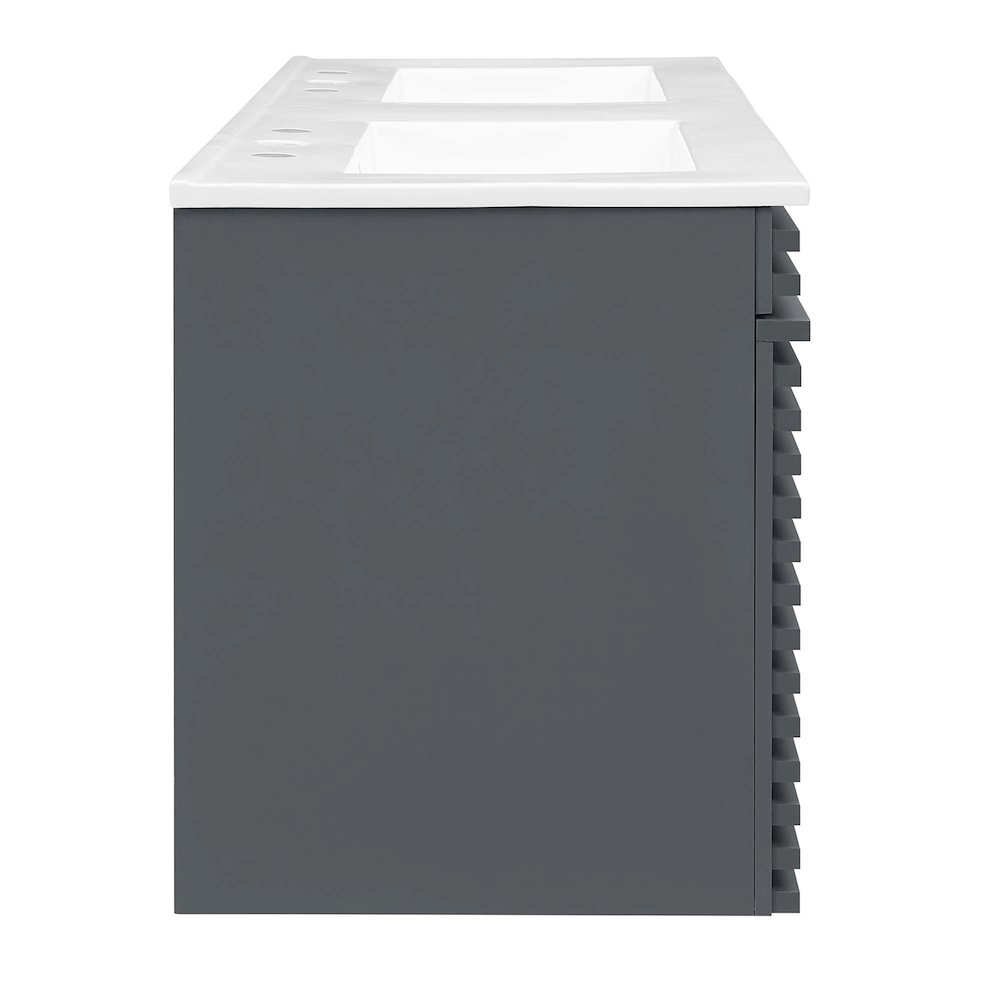 Render 48" Wall-Mount Bathroom Vanity. Picture 3