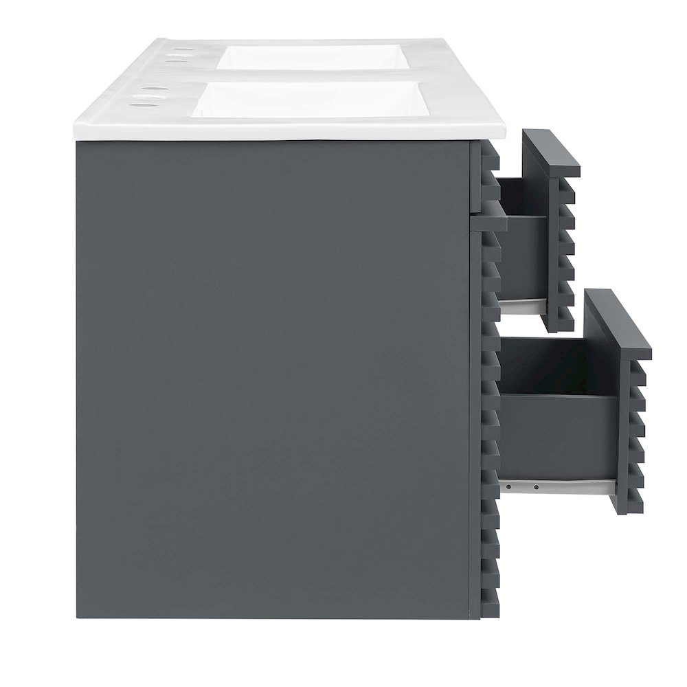Render 48" Wall-Mount Bathroom Vanity. Picture 4