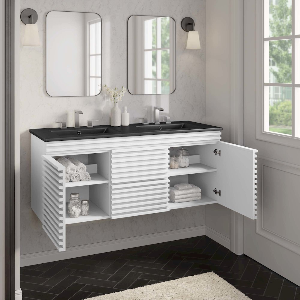 Render 48" Wall-Mount Bathroom Vanity. Picture 11