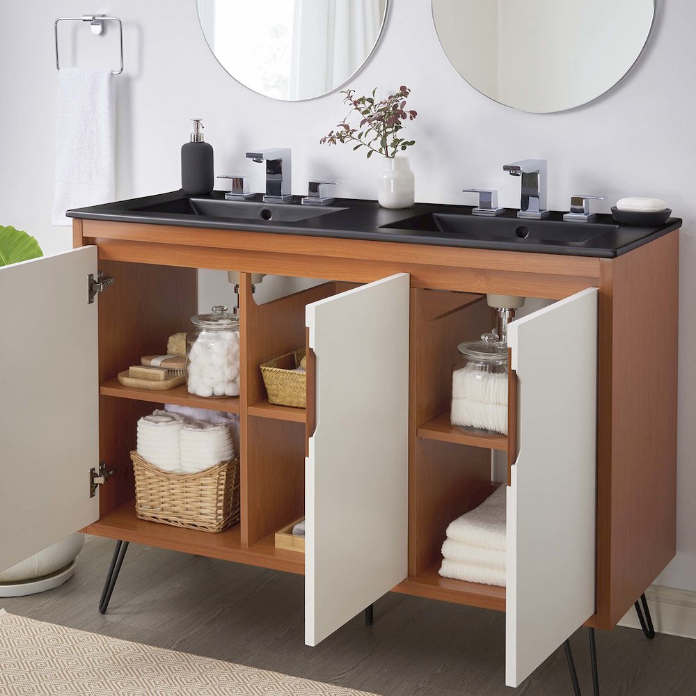 Energize 48" Double Sink Bathroom Vanity. Picture 9