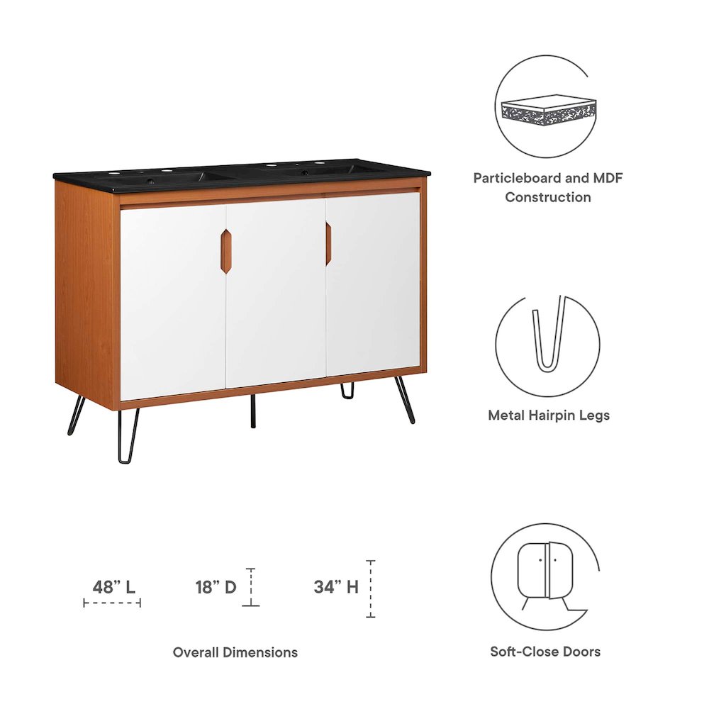 Energize 48" Double Sink Bathroom Vanity. Picture 2