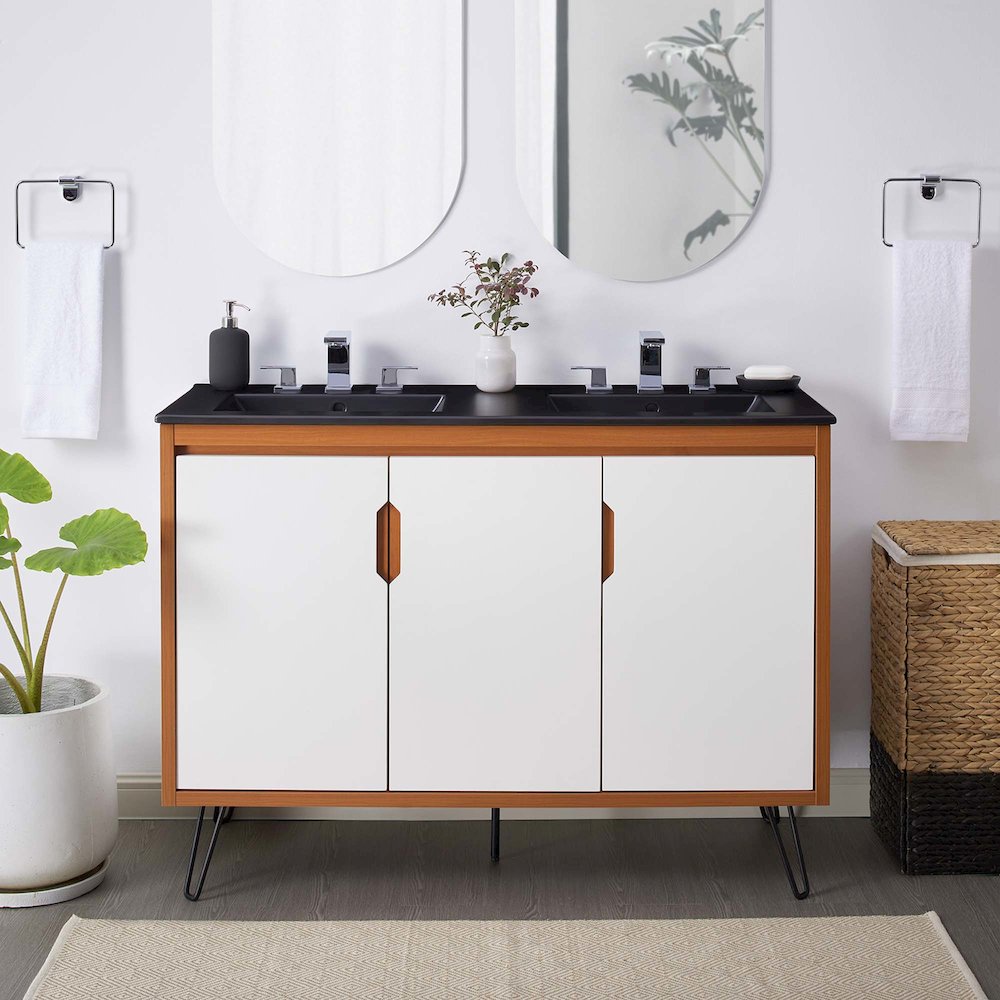 Energize 48" Double Sink Bathroom Vanity. Picture 8