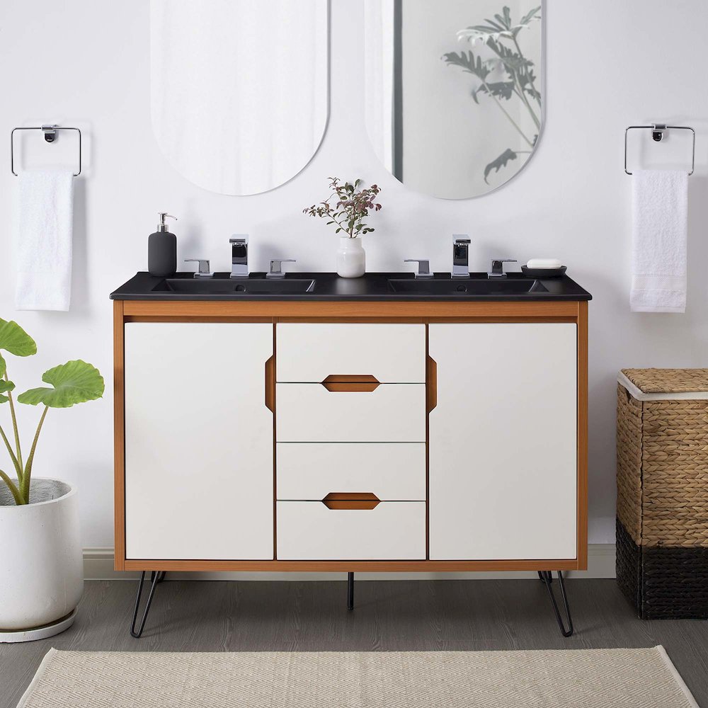 Energize 48" Double Sink Bathroom Vanity. Picture 9