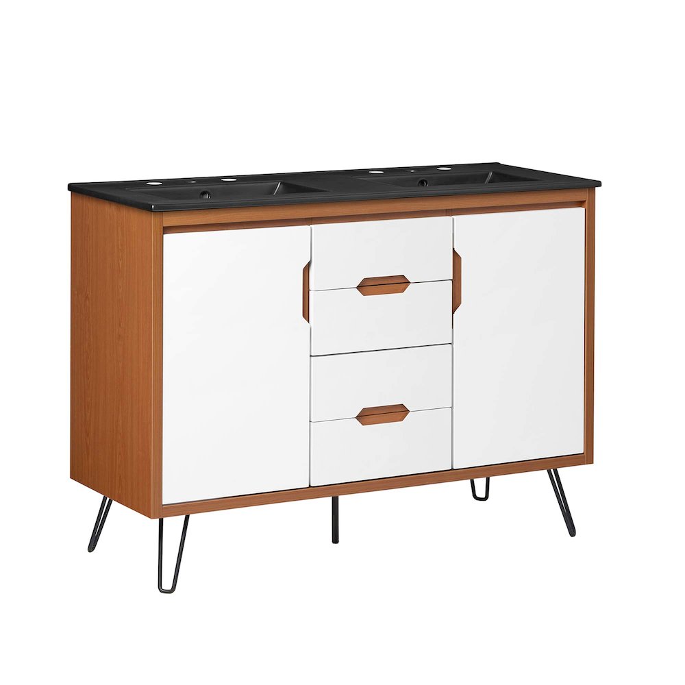 Energize 48" Double Sink Bathroom Vanity. Picture 1