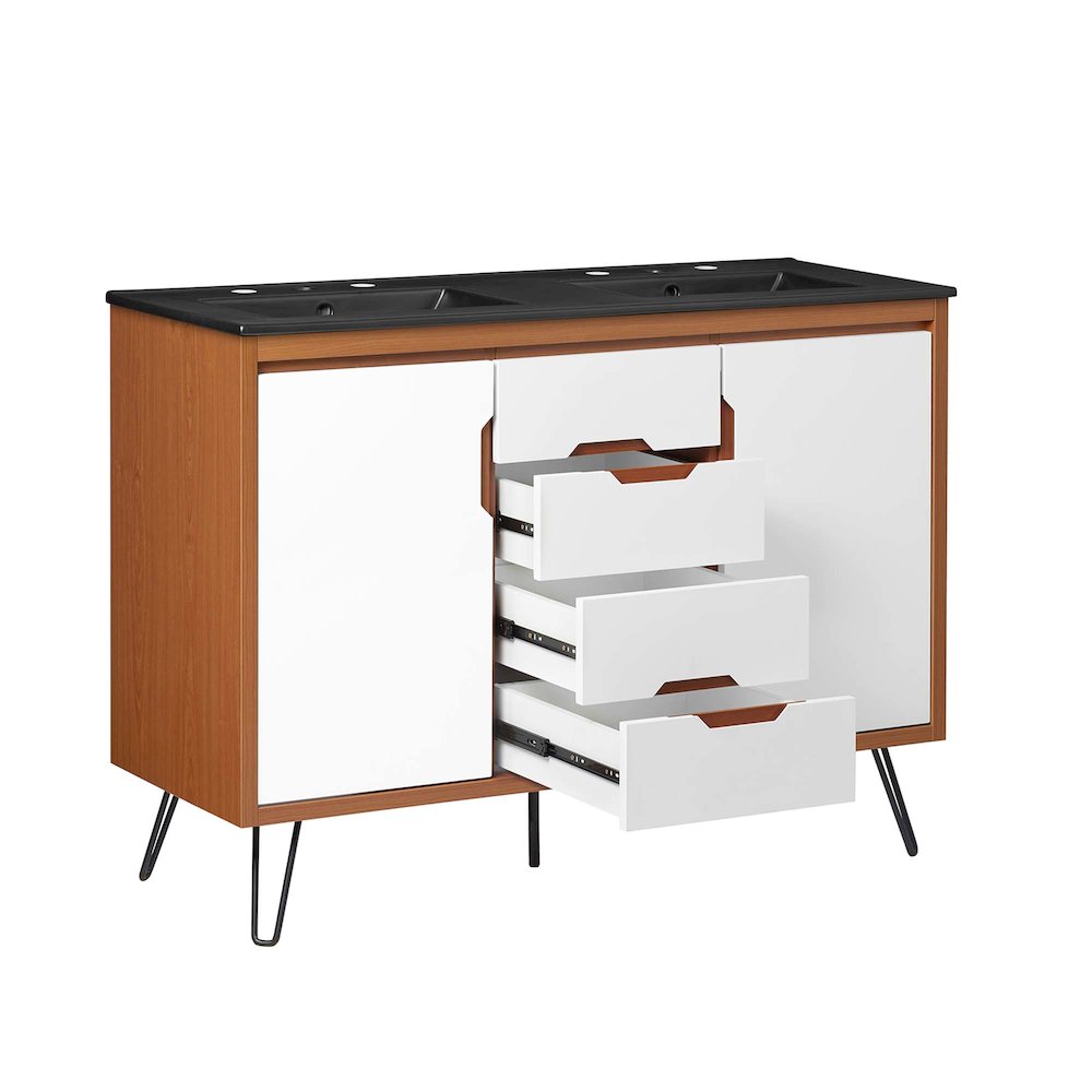 Energize 48" Double Sink Bathroom Vanity. Picture 6