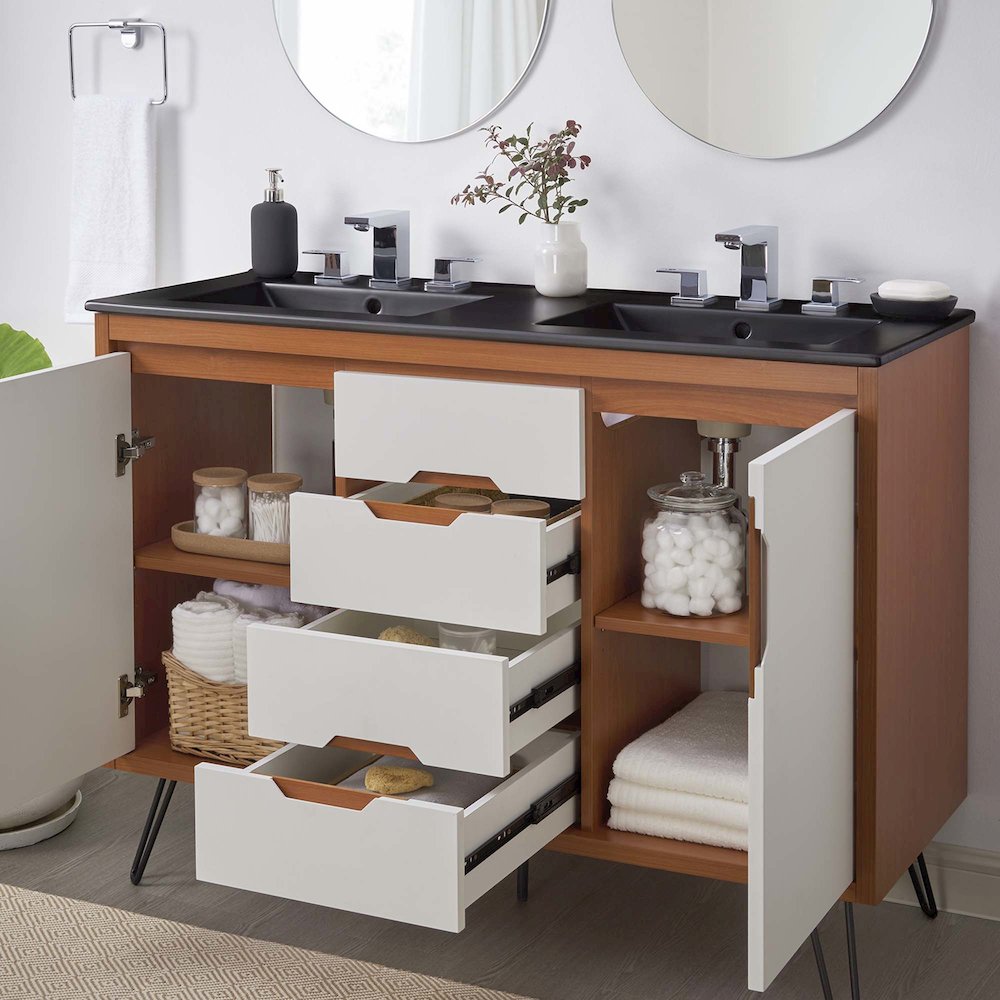 Energize 48" Double Sink Bathroom Vanity. Picture 10