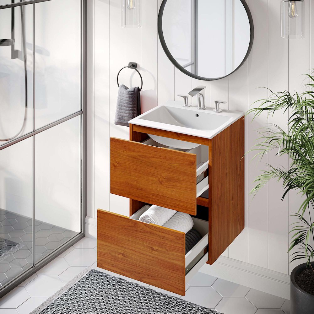 Scenic 18" Wall-Mount Bathroom Vanity. Picture 9