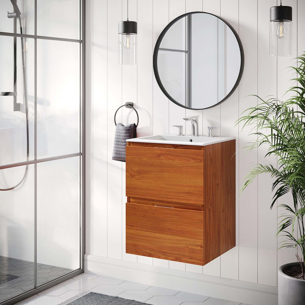 Scenic 18" Wall-Mount Bathroom Vanity. Picture 8