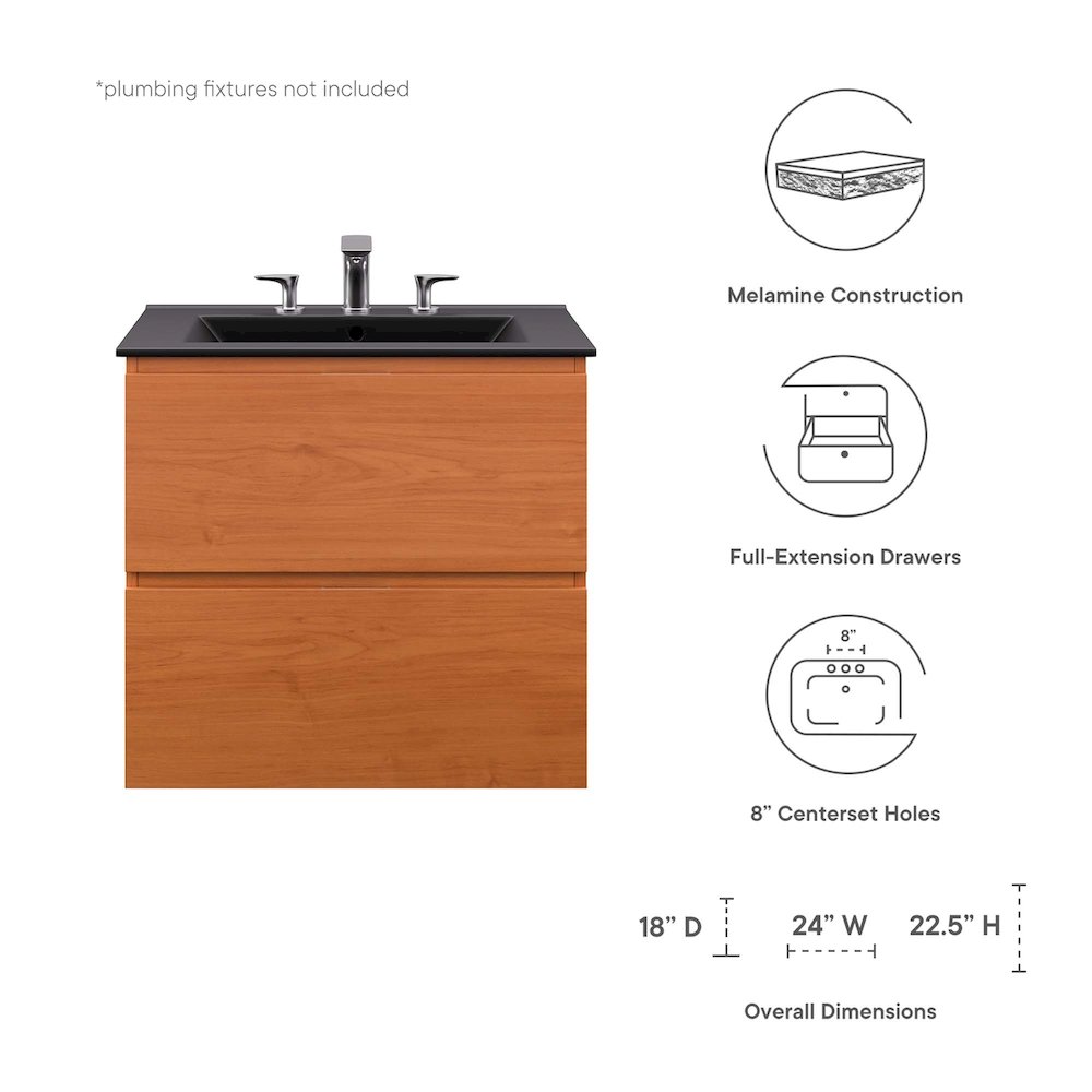 Scenic 24" Wall-Mount Bathroom Vanity. Picture 2