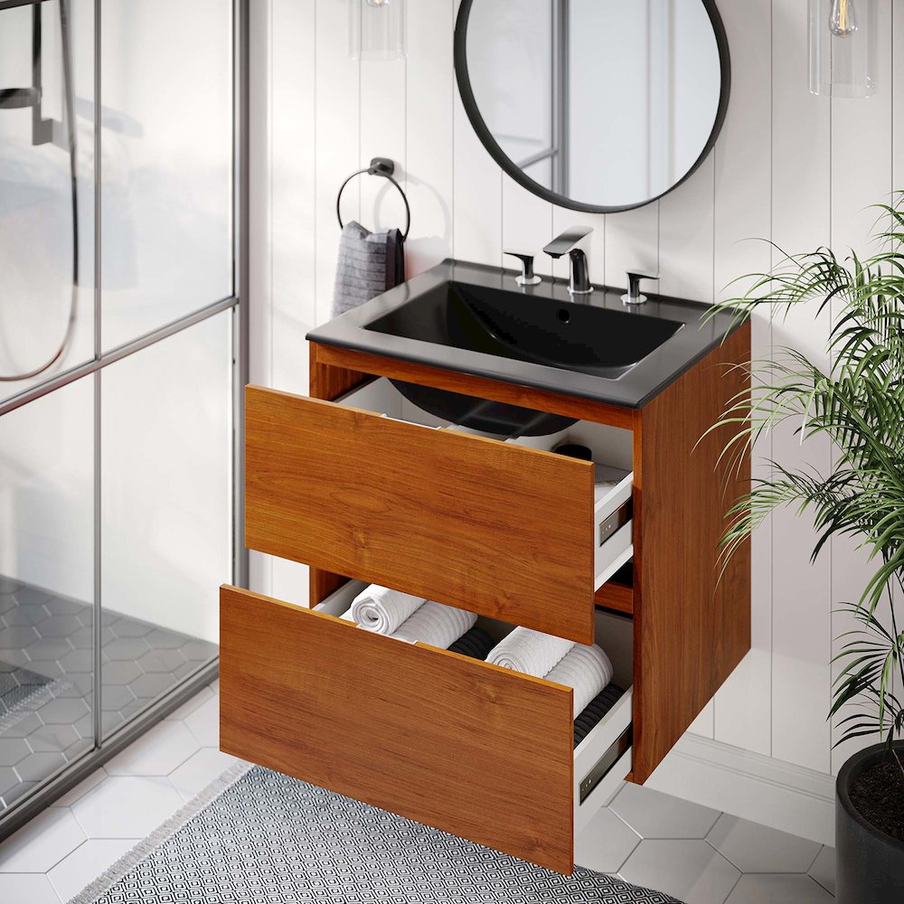 Scenic 24" Wall-Mount Bathroom Vanity. Picture 9