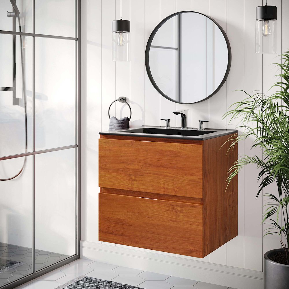 Scenic 24" Wall-Mount Bathroom Vanity. Picture 8