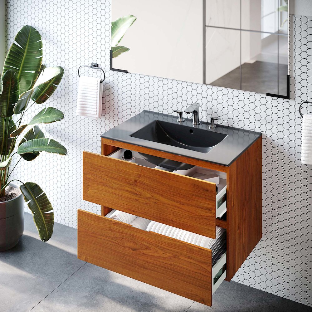 Scenic 30" Wall-Mount Bathroom Vanity. Picture 9