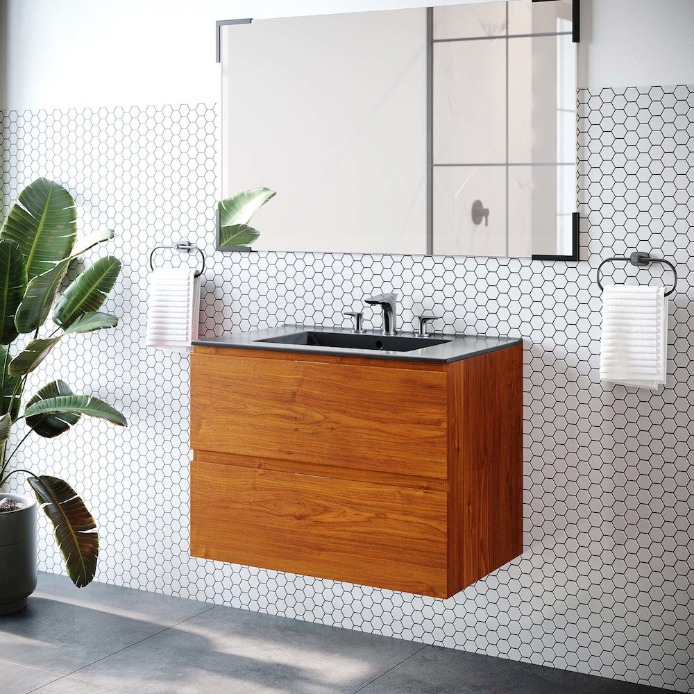 Scenic 30" Wall-Mount Bathroom Vanity. Picture 8