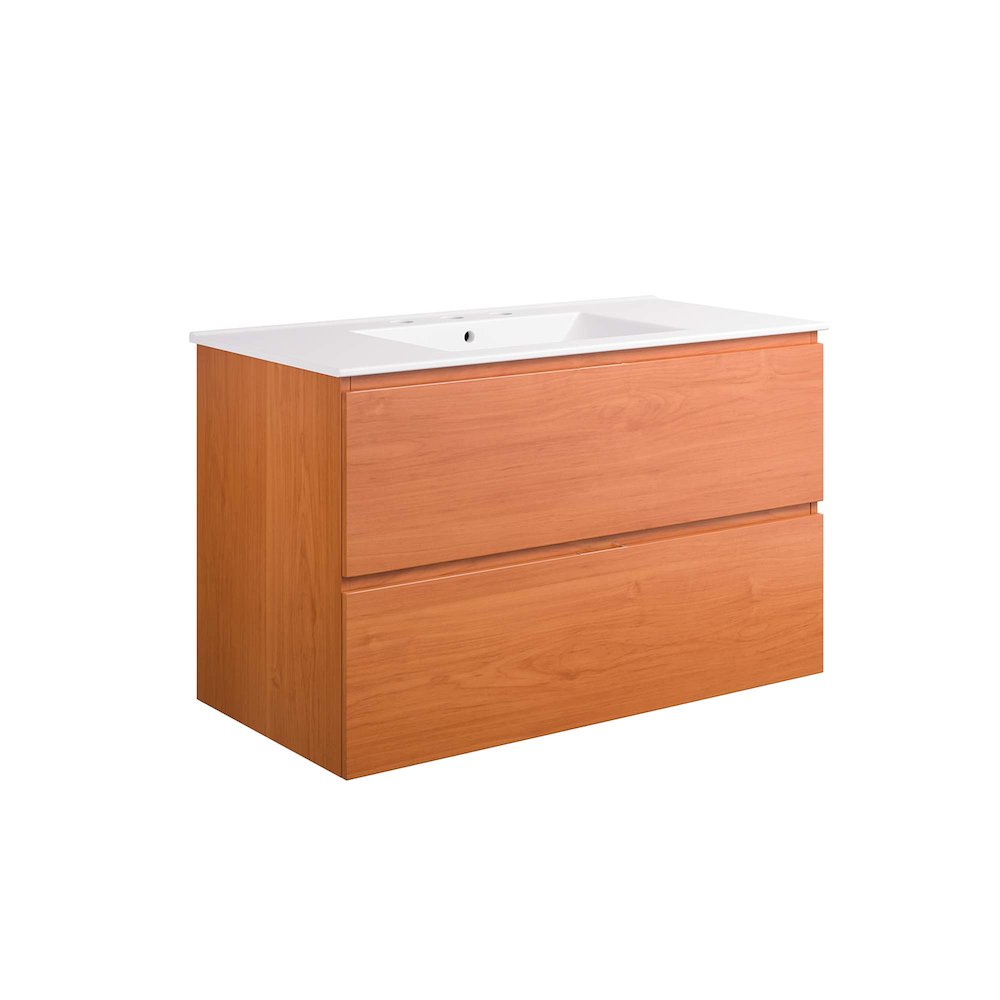 Scenic 36" Wall-Mount Bathroom Vanity. Picture 1