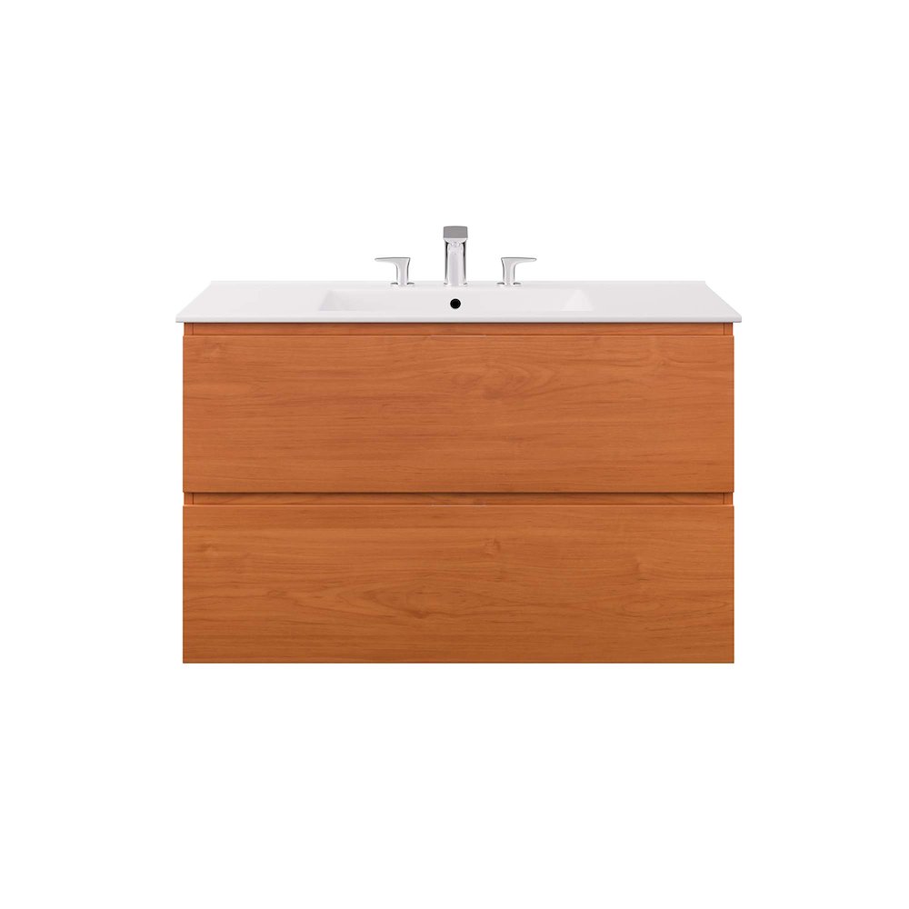 Scenic 36" Wall-Mount Bathroom Vanity. Picture 4