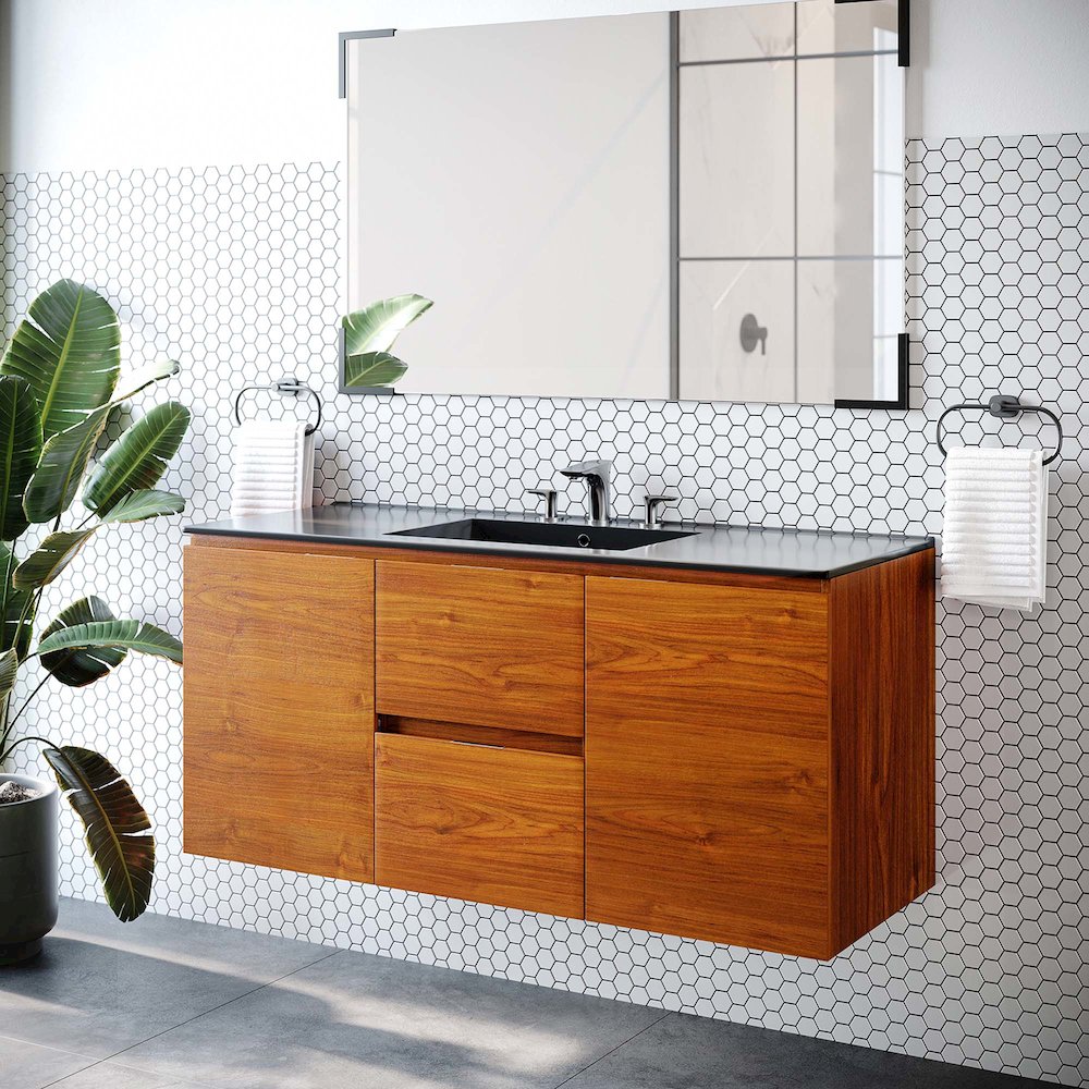 Scenic 48" Wall-Mount Bathroom Vanity. Picture 9