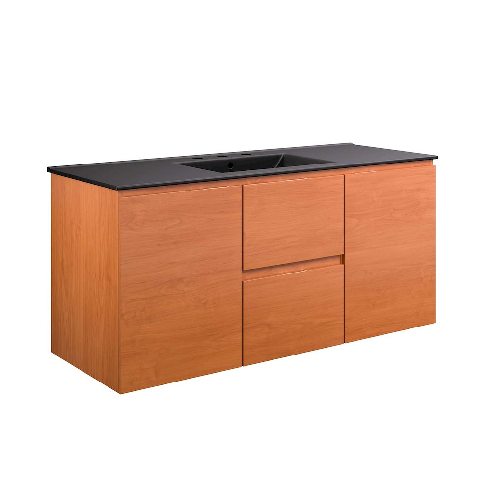 Scenic 48" Wall-Mount Bathroom Vanity. Picture 1