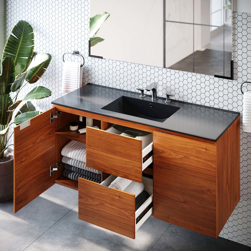 Scenic 48" Wall-Mount Bathroom Vanity. Picture 10