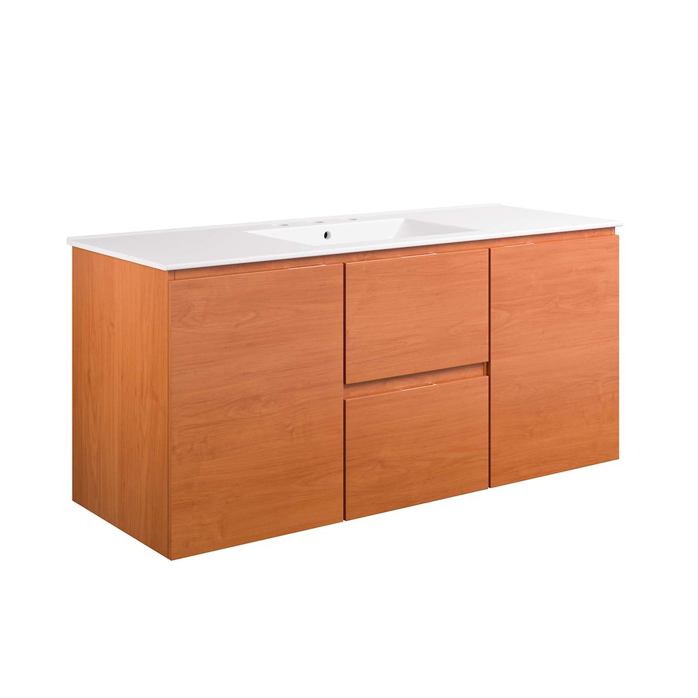 Scenic 48" Wall-Mount Bathroom Vanity. Picture 1